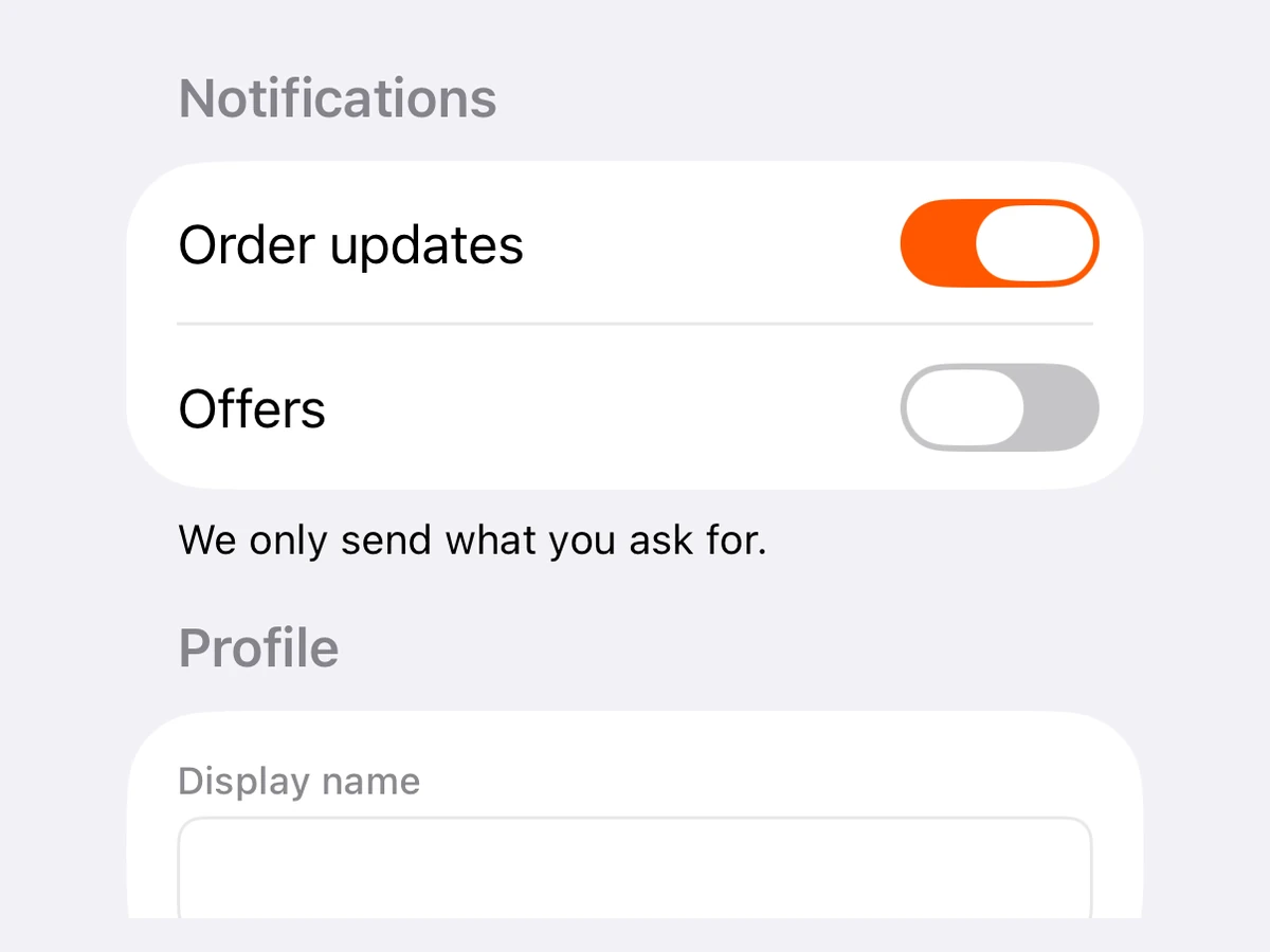Form on iOS