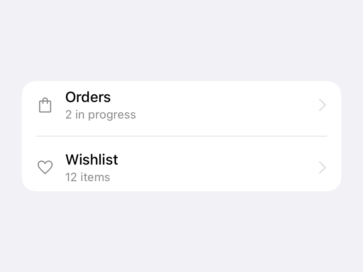 ListItem on iOS