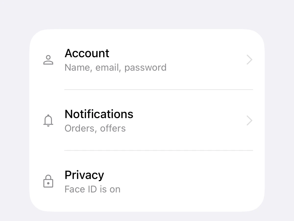 List on iOS